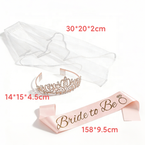Decoraciones para Despedida de Soltera a Precio de Fábrica, Tiara Nupcial Elegante y Popular, Regalos para Fiesta, Corona de Cristal y Diamantes, Set de Adornos con Banda - Product Image 4