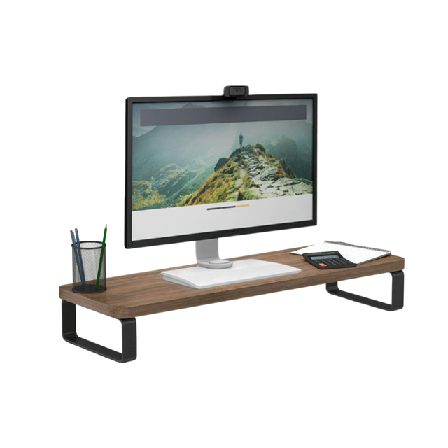 Versatile C-Clamp Height Adjustable Stable Wood Desktop Monitor Riser Desk Mount Monitor Stand Desk Organizer Shelf Extender