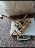 Robinet de cuisine moderne 8 pouces à 3 poignées en laiton non revêtu pour salle de bain