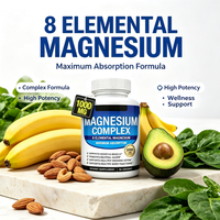 Capsules de glycinate de magnésium, 90 capsules, magnésium végétal marin, extrait de plante