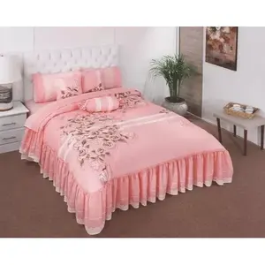 Juego de Edredón Queen Size Antonieta con Bordado Floral, 7 Piezas, Ropa de Cama para el Hogar, Poliéster y Algodón, Estilo Princesa, para Todas las Temporadas - Product Image 3
