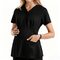 Haut de blouse médicale de maternité, uniforme de grossesse pour l'hôpital, vente en gros de blouses de maternité, uniforme personnalisé avec logo