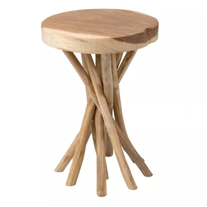 Customized Modern Style <b>Small</b> Round Wood Ottoman <b>Stool</b> With 7 Wooden Legs Ottoman <b>Stool</b> for Living Room Bone Inlay Console - Product Image 4