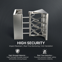 Torniquete de Control de Acceso Manual de Una Sola Vía y Altura Completa, Torniquete de Seguridad para Peatones, para Fábricas y Sitios Industriales