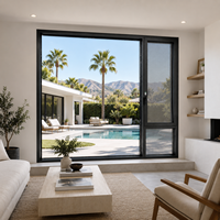Ventana de Aluminio con Rotura de Puente Térmico, Estilo Abatible y Giratorio, Insonorizada, con Doble Acristalamiento, para Viviendas Residenciales Modernas