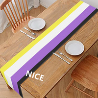Chemin de table personnalisé non binnaire série arc-en-ciel gay, ornement de table en polyester pour les rassemblements festifs et les fêtes à thème à domicile