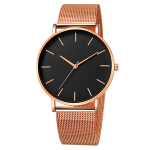 Venta al por mayor de fábrica, relojes minimalistas y elegantes para hombres con correas de malla y bandas de acero, relojes de cuarzo - Product Image 5