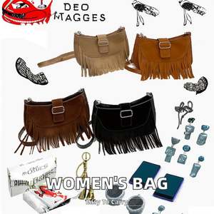 Bolso bandolera de fieltro de color liso para mujer, bolso informal de moda, bolso de hombro para compras diarias, bolso para - Product Image 2