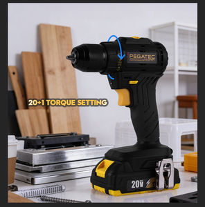Perceuse à percussion 20V, 54Nm 2.0Ah Li-Ion, 2 vitesses, 20+1+1 réglages de couple, mandrin auto-serrant, FWD/REV, Béton/Carrelage/Bois/Métal PT10001 PT10001 - Product Image 1