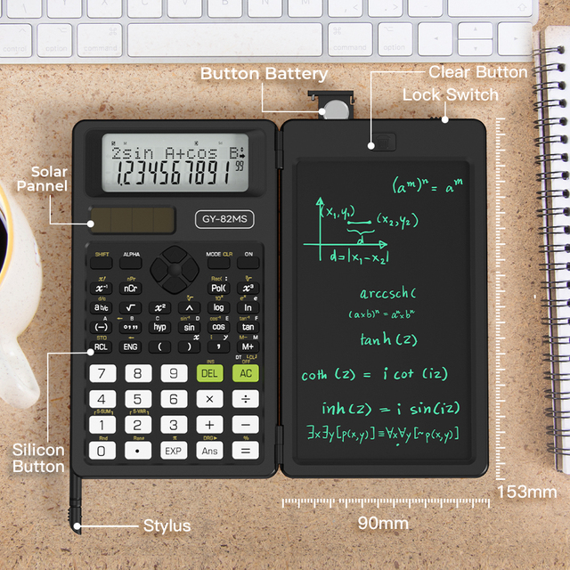 Newyes 12 Digit Scientific Calculator With Writing Board 2 in One Electronic Calculator With Lcd Writing Tablet for Office Use
