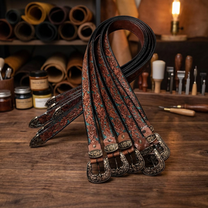 BS INTERNATIONAL Fashionable <b>Cow</b> Hide Vintage Belts Custom Designs Eco-Friendly Waterproof Heavy Duty Men's Steel Buckle 3.8 CM - Product Image 1