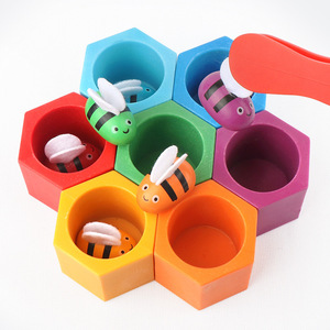 Jouets éducatifs Montessori à succès, petites abeilles <span class=keywords><strong>en</strong></span> <span class=keywords><strong>bois</strong></span>, pince classique, jouet <span class=keywords><strong>de</strong></span> Noël pour enfants, garçons et filles - Product Image 2