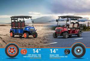 รถกอล์ฟ 6 ที่นั่งแบบกำหนดเอง Greenrider 48V ลิเธียม สตรีทบักกี้ พร้อมดีไซน์สำหรับใช้ในโรงแรมและเชิงพาณิชย์ - Product Image 2