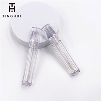 Tubo de Brillo Labial Transparente en Oferta, Tapa de Rosca, Impresión Serigrafiada, Envases Cosméticos Vacíos, Logotipo Personalizado, Forma Redonda