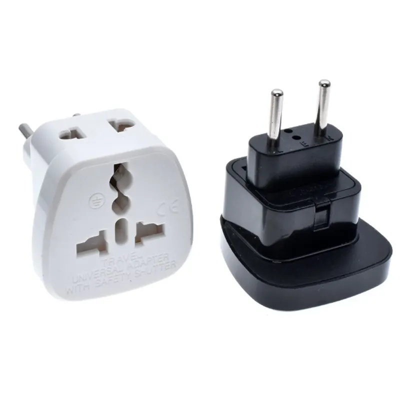 Uk Travel Adapter 1 To 2 Universal AU US UK To EU Plug Europe Extension European Plug Socket Travel Wall AC Power Charger Outlet Adapter Converter