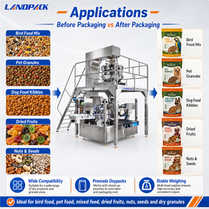 Machine de scellage Doypack pour aliments granulaires pour oiseaux, fruits secs et graines de volaille, avec système rotatif pour les noix - Product Image 3