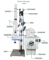 Equipos de laboratorio químico rotovapor rotovap 5l 10l 20l 50l 10L evaporador rotatorio máquina de destilación de aceites esenciales