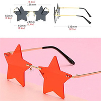 Lunettes de soleil sans monture en forme d'étoile, transparentes, pour femmes/hommes, lunettes de fête, lunettes pentagramme super mignonnes