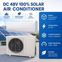 Climatiseur solaire domestique 48V DC avec refroidissement et chauffage 9000-24000 BTU, compresseur sans balais