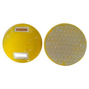 Marcadores de Pavimento Redondos de Cerámica Amarillos y Blancos de 4, 6 y 8 Pulgadas, Reflectores de Carretera de Cerámica - Product Image 1