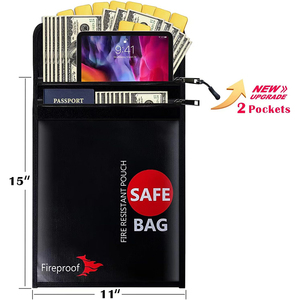 Bolsa Ignífuga para Documentos, Bolsa para Dinero con Revestimiento de Silicona, Almacenamiento Seguro a Prueba de Fuego para Dinero, Documentos, Joyas y Pasaportes - Product Image 1