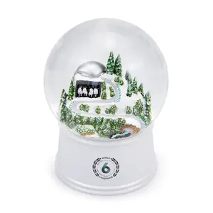 Verre paques luxe طقم زخرفة صغيرة تذكارية cadeau الراتنج paillettes boule de neige/مخصص Globes de neige/Globe de neige
