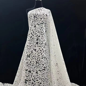 Nuovo stile in poliestere chimico lavorato a maglia con <span class=keywords><strong>taglio</strong></span> <span class=keywords><strong>Laser</strong></span> ricamato da sposa in Tulle tessuto di pizzo ecologico pizzo da sposa - Product Image 6