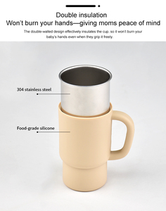 Taza de viaje minimalista de acero inoxidable azul claro con tapa y pajita de silicona de grado alimenticio para adultos, para camping y uso al aire libre, libre de BPA. - Product Image 4