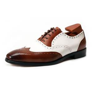 Chaussures Oxford formelles en cuir véritable pour hommes de haute qualité, décontractées, carrées, adaptées à un usage professionnel au bureau, douces et confortables - Product Image 1