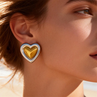 Boucles d'oreilles pendantes tendance en acier inoxydable avec pierres de zircon, plaqué or 18 carats, accessoires de mode unisexe pour anniversaire, sertissage griffe