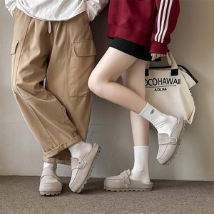 Retro sandals men women leather thick-soled <b>slippers</b> inner heightening design Spring Summer 2025 collection - Product Image 4