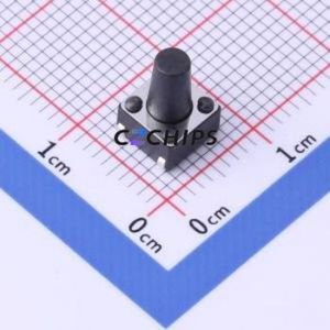 TS-1036U-A12B3-D2 Tactile Switch SMD-4P,6x6mm Switch Single Pole Single Throw Round Button 2.5N Vertical Mount - Product Image 1