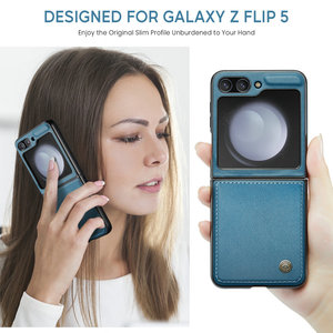 CaseMe Nuevas llegadas <span class=keywords><strong>2023</strong></span> para Samsung Galaxy Z Flip 5 Case Business Luxury Style PU Leather Back para Samsung Z Flip 5 4 3 Cover - Product Image 5