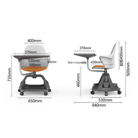 Chaise pivotante pour salle de classe intelligente AI avec tablette Chaises pivotantes pour l'école Fauteuils roulants pour étudiants en plastique de haute qualité
