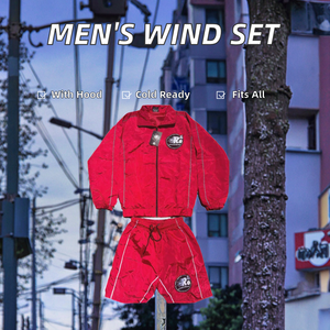 ชุดเซ็ตแจ็คเก็ตสั้นกันลมมีฮู้ดแบบสองชิ้นสำหรับฤดูหนาว ไซส์พลัส ผ้าไนลอนและคอตตอน 100% สไตล์สตรีทแวร์สำหรับผู้หญิง - Product Image 2