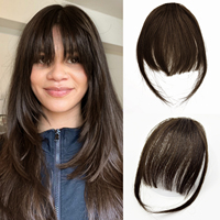 Extensions de frange en cheveux humains brésiliens 100 % naturels, postiches pour femmes, extensions de frange à clipser, vente en gros