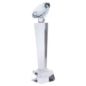 Honor Of Crystal Wholesale Custom Crystal Trophy Crystal Diamond Trophy For Sports Competition Winner