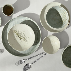 סיטונאי מסעדה סיטונאית ידידותי לסביבה ריאקטיב ייחודי ריאקטיבי כחול לבן זיגוג קרמיקה צלחת וכלי שולחן פורצלן מלונות - Product Image 1