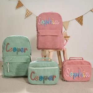 Personalized <strong>Corduroy</strong> Travel Children's <strong>Backpack</strong> Monogram Custom <strong>Backpack</strong> - Product Image 1