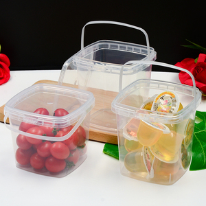 5L Square Transparent Belt Cover with Handle Anti-Theft Lock Food Grade PP Material <strong>Plastic</strong> <strong>Boxes</strong> for Jelly Juice Sugar - Product Image 5