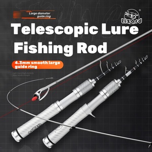 LIZARD Résistant à l'eau de mer et au carbone Lure télescopique Carbone et léger Rétrécissement Longueur 43cm <span class=keywords><strong>Canne</strong></span> à pêche - Product Image 1