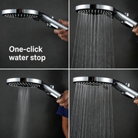 Pommeau de Douche Premium à Affichage LED de Température, 3 Modes, Génération d'Énergie Hydraulique avec Arrêt d'Eau à Touche Unique, Pulvérisateur à Main Haute Pression