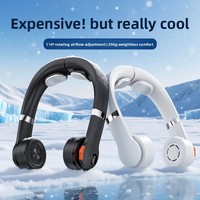 Ventilateur de cou sans pales N53 à affichage numérique, 5 vitesses réglables, portable, avec refroidissement à 360 degrés pour les voyages en extérieur