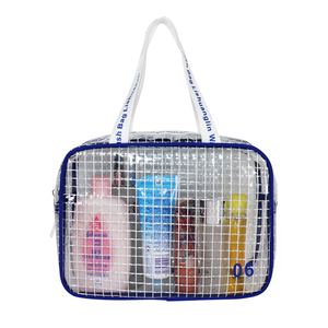 Trousse de maquillage transparente Sac cosmétique étanche en PVC avec poignée - Product Image 5