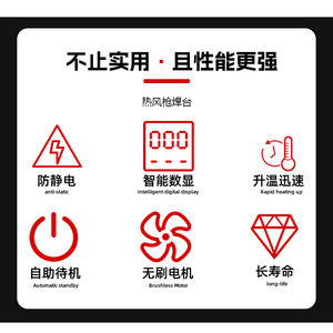 858D Hot Air Desoldering Station Digital Display 110V 220V Temperature <b>Control</b> SMD Repair Tool - Product Image 2