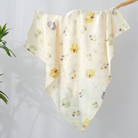 Couverture d'emmaillotage pour bébé de haute qualité, personnalisée, super douce, à 2 couches, imprimé 3D de fruits et d'animaux, écologique, tissée, portable, toute saison
