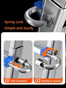 Échelle <span class=keywords><strong>télescopique</strong></span> moderne Rising RS-L407, durable, multi-positions, pieds évasés en aluminium, capacité de charge de 150 kg, conforme à la norme EN131 - Product Image 6