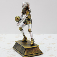 Trophée de volley-ball en résine avec logo personnalisé du fabricant pour les récompenses sportives, les championnats, les souvenirs, vente en gros