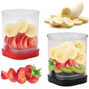 FruitCup Strawberry Cutter Slicer Cup Banana Slicer Egg Slicers Detachable Fruit with Push Plate Cutter Kitchen Gadget - Product Image 1