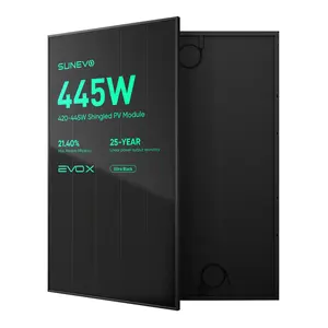 Sunevo New Technology Full Black Solar Panels 420W 430W 450W Bipv Solar Shingles Panel